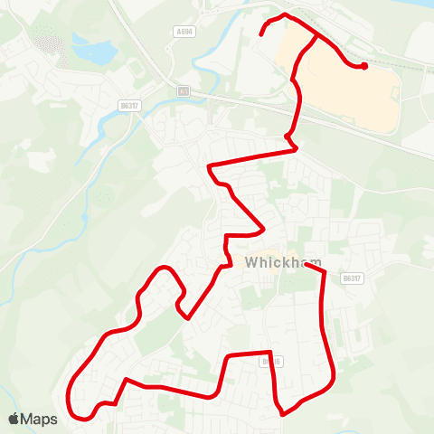 Go North East Gibside Way / Asda - Front St / Sch Ln map