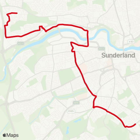 Go North East Cheadle Rd / Canterbury Rd - Leechmere Asda map