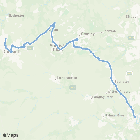 Go North East Hospital Main Entrance - Bus Sta Stand F map