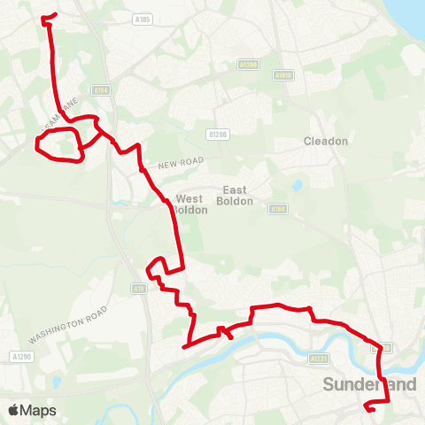 Go North East Interchange - Abingdon Way map