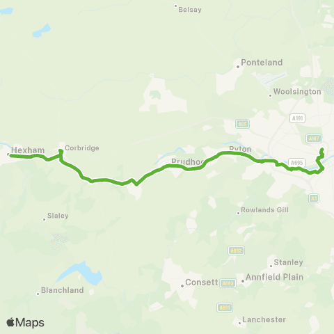 Go North East Eldon Square Bus Sta - Tyne View Retail Pk map