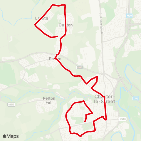Go North East Second Ave / Yetholm Ave - Council Houses map