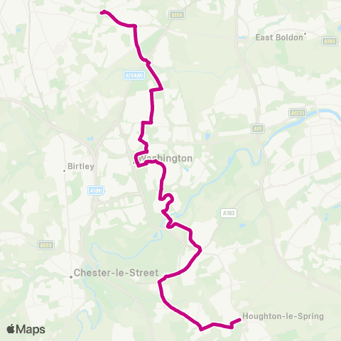 Go North East Hillside Way - Interchange map