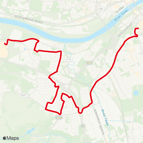 Go North East Interchange - Interchange map