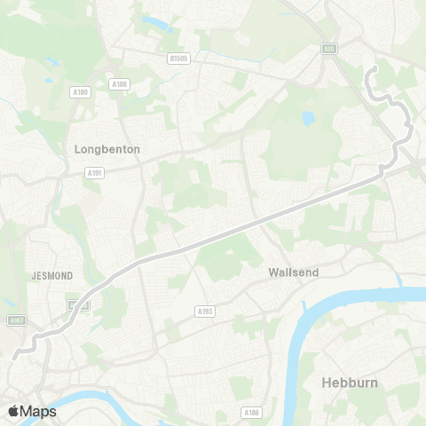 Go North East Quicksilver Way - Haymarket Bus Station map