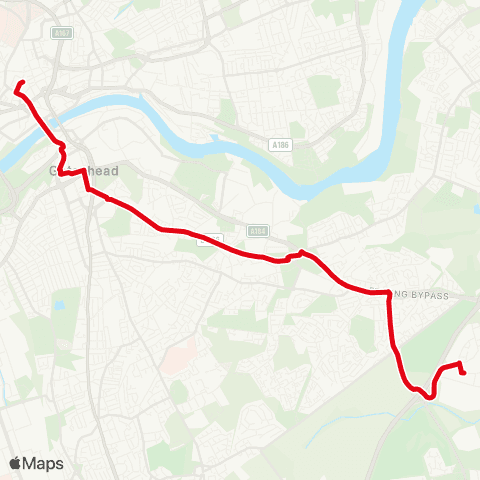 Go North East Monument Market Street - Follingsby Lane map