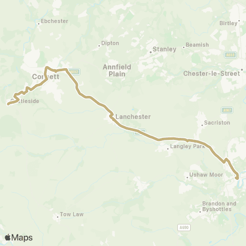 Go North East Church - Bus Station Stand F map