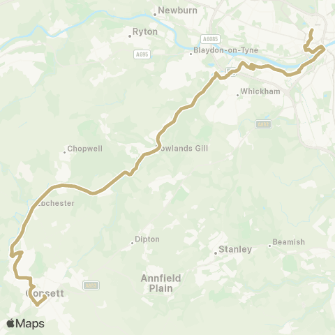Go North East Eldon Square Bus Sta - Consett Bus Sta Stand E map