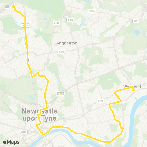 Go North East Brunton Ln-Farm Cottages - St Peters Basin map