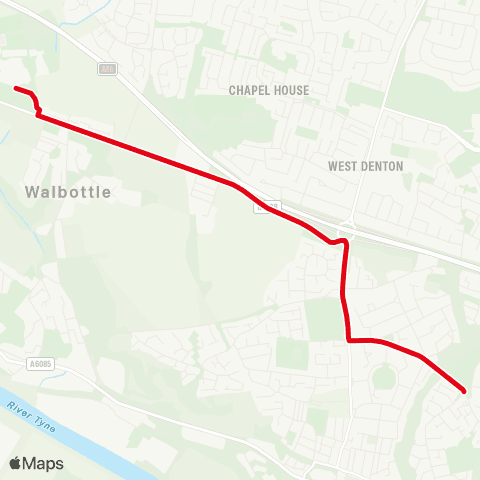 Go North East Dumpling Hall - Walbottle Academy map