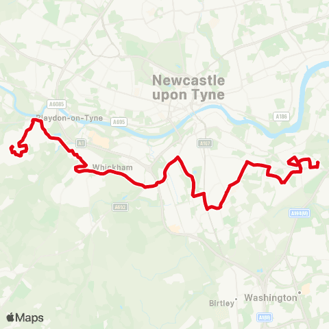 Go North East Bus Station - Wardley Lane map