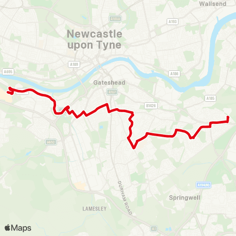 Go North East Interchange - Wardley Lane map