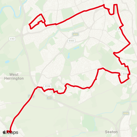 Go North East Portsmouth Rd-Pennywell Rd - Doxford International map