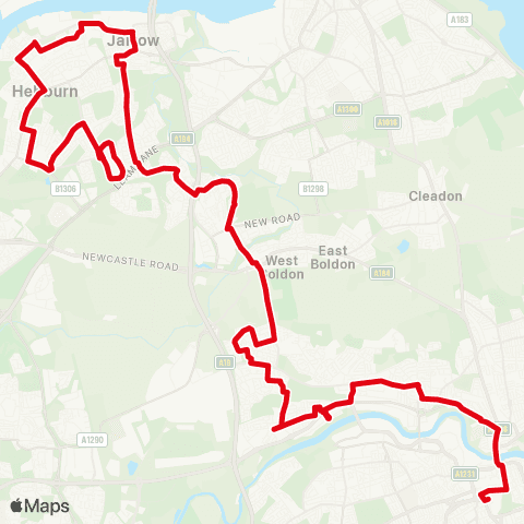 Go North East Interchange - Marine Drive-Hastings Club map