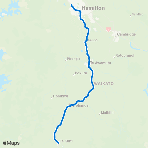 Busit Te Kuiti Connector map