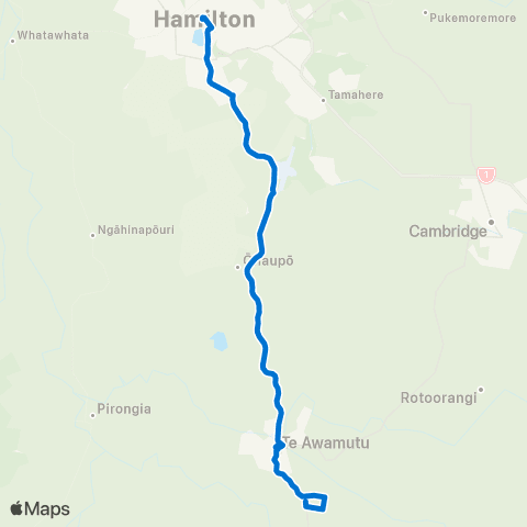 Busit Te Awamutu map