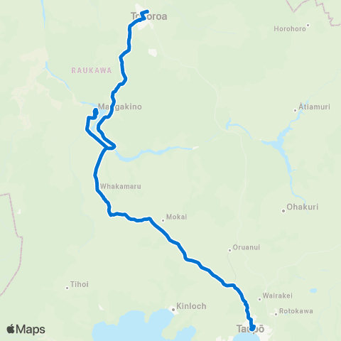 Busit Connect2Taupo - Mangakino / Tokoroa map
