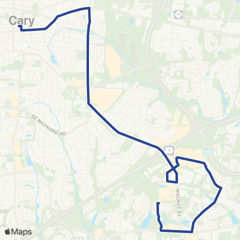 GoCary Crossroads map