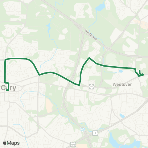 GoCary Cary-West Raleigh map