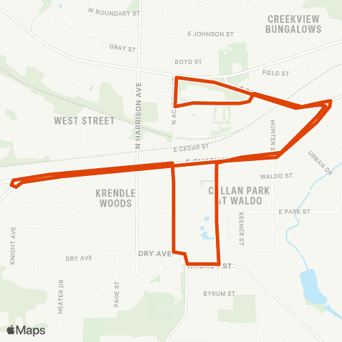 GoCary Downtown Loop map