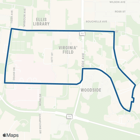GoCOMO Trowbridge Loop map