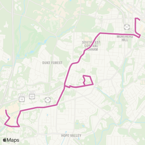 GoDurham Chpl Hill Rd – S. Square – Shannon map