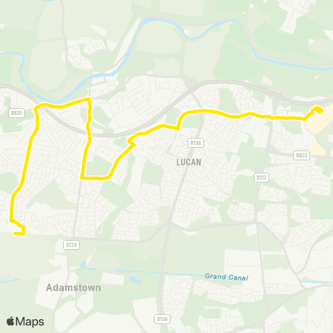 Go-Ahead Ireland Liffey Valley SC - Adamstown Station map