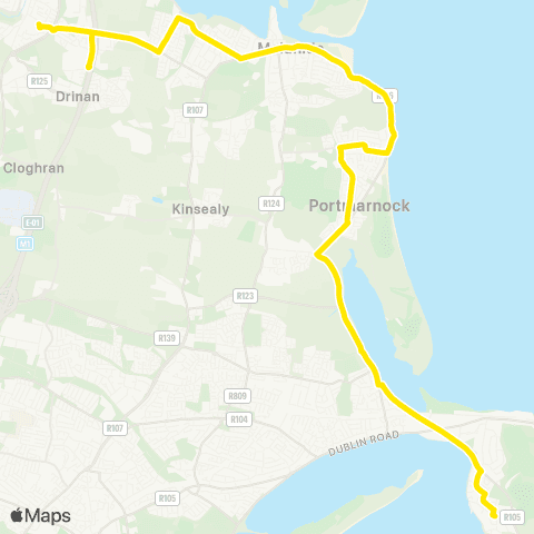 Go-Ahead Ireland Swords - Sutton map