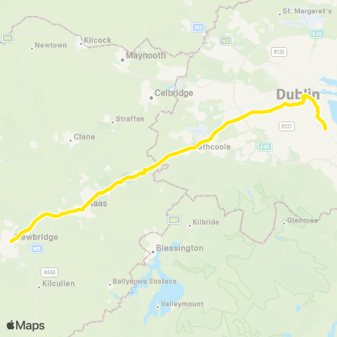 Go-Ahead Ireland UCD - Newbridge map