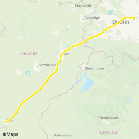 Go-Ahead Ireland Dublin - Athy map