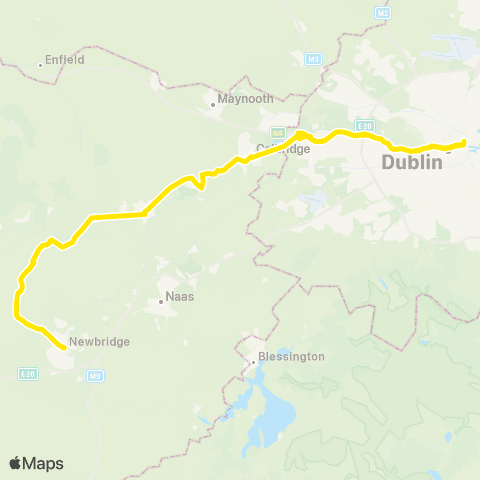 Go-Ahead Ireland Dublin - Newbridge map