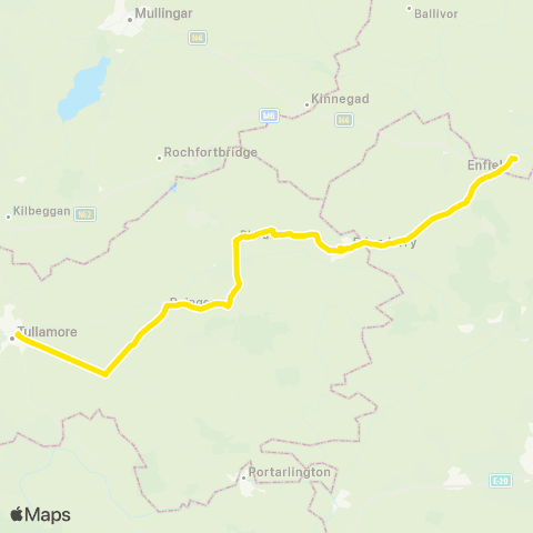 Go-Ahead Ireland Enfield - Tullamore map