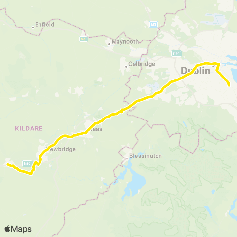 Go-Ahead Ireland Dublin UCD - Kildare map