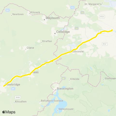 Go-Ahead Ireland Dublin - Newbridge map