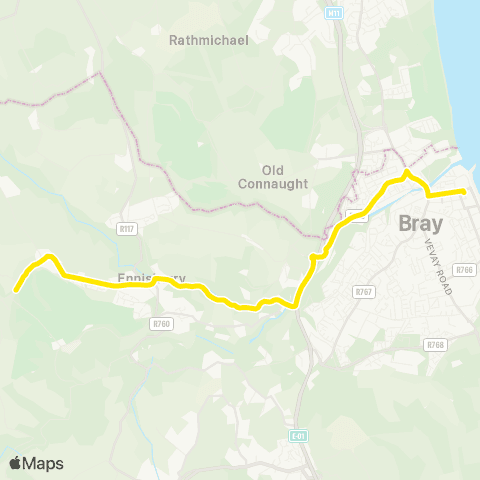 Go-Ahead Ireland Bray Station - Enniskerry map