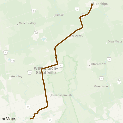 GO Transit Uxbridge / Mount Joy map