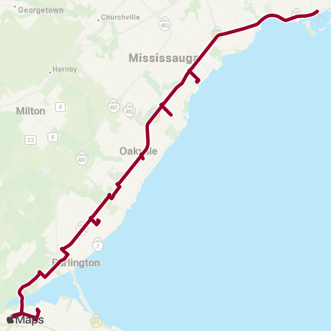 GO Transit Lakeshore West map