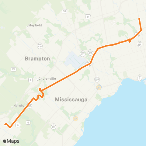 GO Transit Milton / North York map