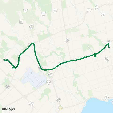GO Transit Brampton / North York Express map