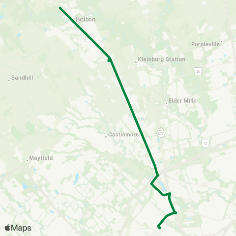 GO Transit Bolton / Malton map