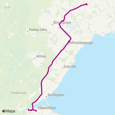 GO Transit Hamilton / Hwy 407 Terminal map