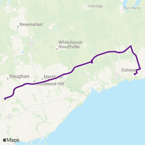 GO Transit Oshawa / Hwy 407 Terminal map