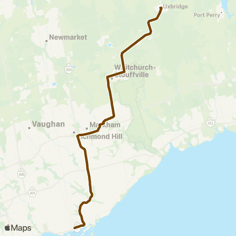 GO Transit Stouffville map