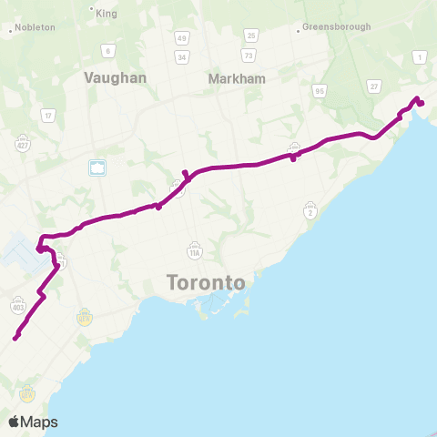 GO Transit Pickering / Square One map