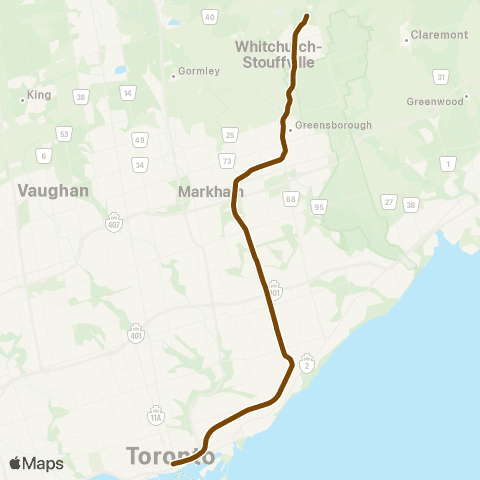 GO Transit Stouffville map
