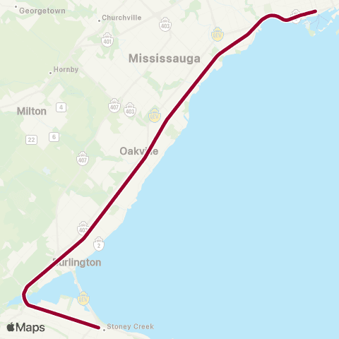GO Transit Lakeshore West map