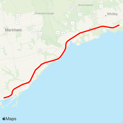 GO Transit Lakeshore East map