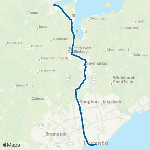 GO Transit Barrie map