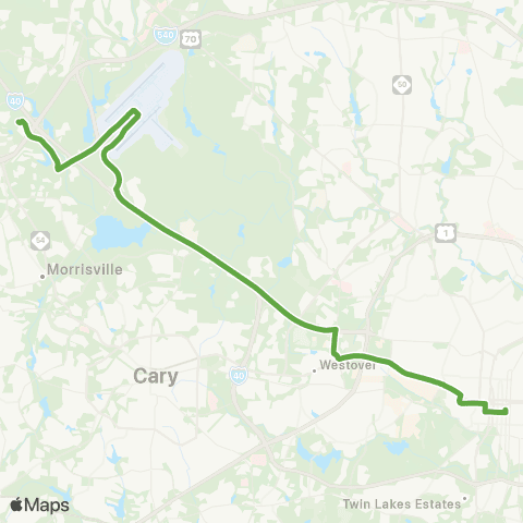 GoTriangle Route 100 map