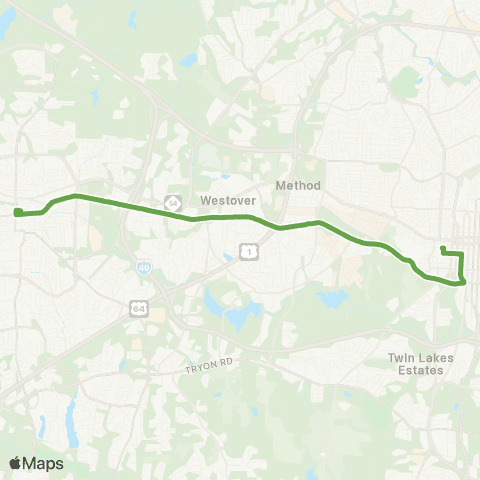 GoTriangle Route 300 map